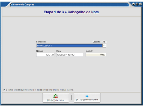 Cabecalho da Nota