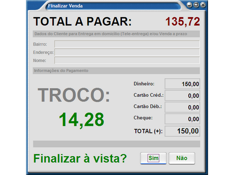 Fechamento a Vista