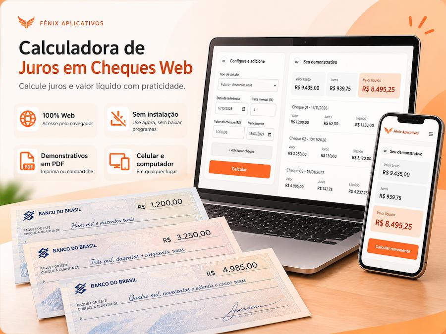 Calculadora de Juros em Cheques Web